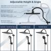 imageHibbent 10 Selfcleaning Rainfall Shower Head High Pressure Handheld Shower Head Showerhead Combo with 12 Adjustable Curved Shower Extension Arm 7Spray 71 Hose Showerhead Holder ChromeOil Rubbed Bronze