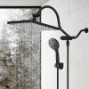 imageHibbent 10 Selfcleaning Rainfall Shower Head High Pressure Handheld Shower Head Showerhead Combo with 12 Adjustable Curved Shower Extension Arm 7Spray 71 Hose Showerhead Holder ChromeOil Rubbed Bronze