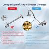 imageHibbent 10 Selfcleaning Rainfall Shower Head High Pressure Handheld Shower Head Showerhead Combo with 12 Adjustable Curved Shower Extension Arm 7Spray 71 Hose Showerhead Holder ChromeChrome