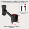 imageHibbent All Metal Shower Head Holder Solid Brass Shower Arm Holder for Handheld Shower Head Shower Wander Holder Adjustable Shower Head Bracket Shower Spray Holder Shower Arm Mount ChromeOil Rubbed Bronze