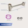 imageHibbent All Metal Shower Head Holder Solid Brass Shower Arm Holder for Handheld Shower Head Shower Wander Holder Adjustable Shower Head Bracket Shower Spray Holder Shower Arm Mount ChromeBrushed Nickel