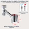 imageHibbent All Metal Shower Head Holder Solid Brass Shower Arm Holder for Handheld Shower Head Shower Wander Holder Adjustable Shower Head Bracket Shower Spray Holder Shower Arm Mount ChromeChrome