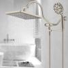 imageHibbent All Metal Shower Head Holder Solid Brass Shower Arm Holder for Handheld Shower Head Shower Wander Holder Adjustable Shower Head Bracket Shower Spray Holder Shower Arm Mount ChromeBrushed Nickel