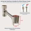 imageHibbent All Metal Shower Head Holder Solid Brass Shower Arm Holder for Handheld Shower Head Shower Wander Holder Adjustable Shower Head Bracket Shower Spray Holder Shower Arm Mount ChromeBrushed Nickel