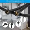 imageHibbent All Metal Shower Hose 90 inch 75 ft Bathroom Handheld Shower Head Hose 23 meters Extension Replacement Part with Brass Fittings Made of Stainless Steel Polished Chrome FinishMatte Black