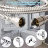 imageHibbent All Metal Shower Hose 90 inch 75 ft Bathroom Handheld Shower Head Hose 23 meters Extension Replacement Part with Brass Fittings Made of Stainless Steel Polished Chrome FinishBrushed Nickel