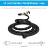 imageHibbent All Metal Shower Hose 90 inch 75 ft Bathroom Handheld Shower Head Hose 23 meters Extension Replacement Part with Brass Fittings Made of Stainless Steel Polished Chrome FinishOil Rubbed Bronze