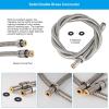imageHibbent All Metal Shower Hose 90 inch 75 ft Bathroom Handheld Shower Head Hose 23 meters Extension Replacement Part with Brass Fittings Made of Stainless Steel Polished Chrome FinishBrushed Nickel