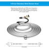imageHibbent All Metal Shower Hose 90 inch 75 ft Bathroom Handheld Shower Head Hose 23 meters Extension Replacement Part with Brass Fittings Made of Stainless Steel Polished Chrome FinishChrome