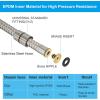 imageHibbent All Metal Shower Hose 90 inch 75 ft Bathroom Handheld Shower Head Hose 23 meters Extension Replacement Part with Brass Fittings Made of Stainless Steel Polished Chrome FinishBrushed Nickel