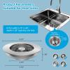 imageHibbent All Metal Stainless Steel 3 in 1 Kitchen Sink Drain Strainer Upgraded AntiRust Sink Stop Combo AntiClogging Stainless Steel Basket Strainer with Metal Handle for US Standard 312quot DrainBrushed Nickel