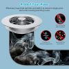 imageHibbent All Metal Stainless Steel 3 in 1 Kitchen Sink Drain Strainer Upgraded AntiRust Sink Stop Combo AntiClogging Stainless Steel Basket Strainer with Metal Handle for US Standard 312quot DrainBrushed Nickel