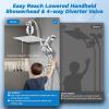 imageHibbent Dual Filter All Metal 10quotRainfall Showerhead Combo High Pressure Filter Shower Head with 10Spray Mode Handheld Innovative 4way Diverter with Pause Mode 71 Shower Hose and Holder ChromeChrome