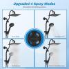 imageHibbent Dual Filter All Metal 10quotRainfall Showerhead Combo High Pressure Filter Shower Head with 10Spray Mode Handheld Innovative 4way Diverter with Pause Mode 71 Shower Hose and Holder ChromeMatte Black