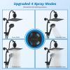 imageHibbent Dual Filter All Metal 10quotRainfall Showerhead Combo High Pressure Filter Shower Head with 10Spray Mode Handheld Innovative 4way Diverter with Pause Mode 71 Shower Hose and Holder ChromeMatte Black