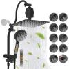 imageHibbent Dual Filter All Metal 10quotRainfall Showerhead Combo High Pressure Filter Shower Head with 10Spray Mode Handheld Innovative 4way Diverter with Pause Mode 71 Shower Hose and Holder ChromeMatte Black