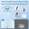 imageHibbent Dual Filter All Metal 10quotRainfall Showerhead Combo High Pressure Filter Shower Head with 10Spray Mode Handheld Innovative 4way Diverter with Pause Mode 71 Shower Hose and Holder ChromeChrome