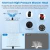 imageHibbent Dual Filter All Metal 10quotRainfall Showerhead Combo High Pressure Filter Shower Head with 10Spray Mode Handheld Innovative 4way Diverter with Pause Mode 71 Shower Hose and Holder ChromeMatte Black