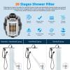 imageHibbent Metal 10 Filtered Rainfall Shower Head Combo High Pressure Easy Reach Shower Head System Handheld Showerhead Adjustable Holder 18 Extension Arm Shower Filter 7spray Brushed NickelOil Rubbed Bronze