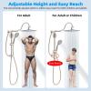 imageHibbent Metal 10 Filtered Rainfall Shower Head Combo High Pressure Easy Reach Shower Head System Handheld Showerhead Adjustable Holder 18 Extension Arm Shower Filter 7spray Brushed NickelBrushed Nickel