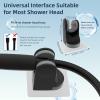 imageHibbent Showerhead Holder Strong Adhesive and Waterproof Handheld Shower Holder and Bracket Height Adjustable Shower Wand Holder Wall Mount No Drilling Chrome Finish1 Pack