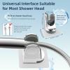 imageHibbent Showerhead Holder Strong Adhesive and Waterproof Handheld Shower Holder and Bracket Height Adjustable Shower Wand Holder Wall Mount No Drilling Chrome Finish1 Pack