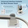 imageHibbent Showerhead Holder Strong Adhesive and Waterproof Handheld Shower Holder and Bracket Height Adjustable Shower Wand Holder Wall Mount No Drilling Chrome Finish1 Pack