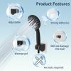imageHibbent Showerhead Holder Strong Adhesive and Waterproof Handheld Shower Holder and Bracket Height Adjustable Shower Wand Holder Wall Mount No Drilling Chrome Finish1 Pack