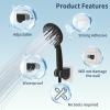 imageHibbent Showerhead Holder Strong Adhesive and Waterproof Handheld Shower Holder and Bracket Height Adjustable Shower Wand Holder Wall Mount No Drilling Chrome Finish1 Pack