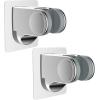 imageHibbent Showerhead Holder Strong Adhesive and Waterproof Handheld Shower Holder and Bracket Height Adjustable Shower Wand Holder Wall Mount No Drilling Chrome Finish2 Pack