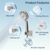 imageHibbent Showerhead Holder Strong Adhesive and Waterproof Handheld Shower Holder and Bracket Height Adjustable Shower Wand Holder Wall Mount No Drilling Chrome Finish1 Pack