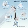 imageHibbent Showerhead Holder Strong Adhesive and Waterproof Handheld Shower Holder and Bracket Height Adjustable Shower Wand Holder Wall Mount No Drilling Chrome Finish1 Pack