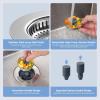 imageHibbent Universal 3 in 1 Kitchen Sink Drain Strainer with Sink Stopper Chrome Stainless Steel Wraped Shell AntiClogging Basket Strainer Foldable Handle Fit for US Standard 312quot Drain BlackBrushed Nickel