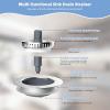imageHibbent Universal 3 in 1 Kitchen Sink Drain Strainer with Sink Stopper Chrome Stainless Steel Wraped Shell AntiClogging Basket Strainer Foldable Handle Fit for US Standard 312quot Drain BlackBrushed Nickel