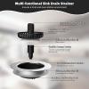 imageHibbent Universal 3 in 1 Kitchen Sink Drain Strainer with Sink Stopper Chrome Stainless Steel Wraped Shell AntiClogging Basket Strainer Foldable Handle Fit for US Standard 312quot Drain BlackMatte Black