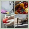 imageHibbent Universal 3 in 1 Kitchen Sink Drain Strainer with Sink Stopper Chrome Stainless Steel Wraped Shell AntiClogging Basket Strainer Foldable Handle Fit for US Standard 312quot Drain BlackBrushed Nickel