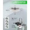 imageHibbent Universal 3 in 1 Metal Kitchen Sink Drain Strainer Upgraded Stainless Steel Stopper Combo Pop Up Stopper with Handle 3 AntiClogging Baskets Fit for US Standard 312 Inch DrainFlat Round Handle with Upgraded SUS304 Strainer