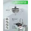 imageHibbent Universal 3 in 1 Metal Kitchen Sink Drain Strainer Upgraded Stainless Steel Stopper Combo Pop Up Stopper with Handle 3 AntiClogging Baskets Fit for US Standard 312 Inch DrainUpgraded Foldable Handle with 3 Baskets