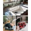 imageHibbent Universal 3 in 1 Metal Kitchen Sink Drain Strainer Upgraded Stainless Steel Stopper Combo Pop Up Stopper with Handle 3 AntiClogging Baskets Fit for US Standard 312 Inch DrainUpgraded Foldable Handle with 3 Baskets