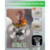 imageHibbent Universal 3 in 1 Metal Kitchen Sink Drain Strainer Upgraded Stainless Steel Stopper Combo Pop Up Stopper with Handle 3 AntiClogging Baskets Fit for US Standard 312 Inch DrainFlat Round Handle with Upgraded SUS304 Strainer