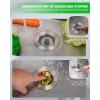 imageHibbent Universal 3 in 1 Metal Kitchen Sink Drain Strainer Upgraded Stainless Steel Stopper Combo Pop Up Stopper with Handle 3 AntiClogging Baskets Fit for US Standard 312 Inch DrainFlat Round Handle with Upgraded SUS304 Strainer