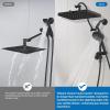 imageHibbent Upgraded 13 Shower Head Combo High Pressure 5 Spray Rainfall Showerhead 10 Spray Mode Handheld All Metal Easy Reach 4way Diverter Shower Arm with Pause Mode 71 Hose and Holder BlackBlack