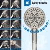 imageHibbent Upgraded 13 Shower Head Combo High Pressure 5 Spray Rainfall Showerhead 10 Spray Mode Handheld All Metal Easy Reach 4way Diverter Shower Arm with Pause Mode 71 Hose and Holder BlackBrushed Nickel