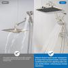 imageHibbent Upgraded 13 Shower Head Combo High Pressure 5 Spray Rainfall Showerhead 10 Spray Mode Handheld All Metal Easy Reach 4way Diverter Shower Arm with Pause Mode 71 Hose and Holder BlackBrushed Nickel