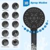 imageHibbent Upgraded 13 Shower Head Combo High Pressure 5 Spray Rainfall Showerhead 10 Spray Mode Handheld All Metal Easy Reach 4way Diverter Shower Arm with Pause Mode 71 Hose and Holder BlackBlack
