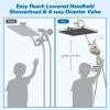 imageHibbent Upgraded 13 Shower Head Combo High Pressure 5 Spray Rainfall Showerhead 10 Spray Mode Handheld All Metal Easy Reach 4way Diverter Shower Arm with Pause Mode 71 Hose and Holder BlackBrushed Nickel