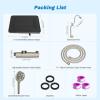 imageHibbent Upgraded 13 Shower Head Combo High Pressure 5 Spray Rainfall Showerhead 10 Spray Mode Handheld All Metal Easy Reach 4way Diverter Shower Arm with Pause Mode 71 Hose and Holder BlackBrushed Nickel