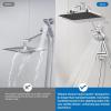 imageHibbent Upgraded 13 Shower Head Combo High Pressure 5 Spray Rainfall Showerhead 10 Spray Mode Handheld All Metal Easy Reach 4way Diverter Shower Arm with Pause Mode 71 Hose and Holder BlackChrome