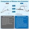 imageHibbent Upgraded 13 Shower Head Combo High Pressure 5 Spray Rainfall Showerhead 10 Spray Mode Handheld All Metal Easy Reach 4way Diverter Shower Arm with Pause Mode 71 Hose and Holder BlackChrome