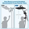 imageHibbent Upgraded 13 Shower Head Combo High Pressure 5 Spray Rainfall Showerhead 10 Spray Mode Handheld All Metal Easy Reach 4way Diverter Shower Arm with Pause Mode 71 Hose and Holder BlackBlack